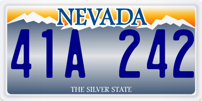 NV license plate 41A242