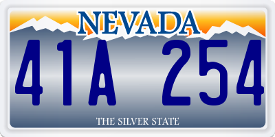 NV license plate 41A254