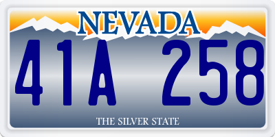 NV license plate 41A258