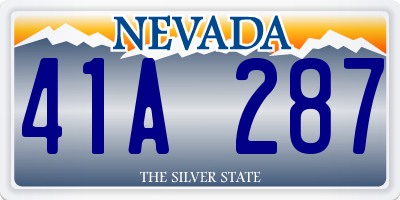 NV license plate 41A287