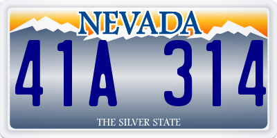 NV license plate 41A314