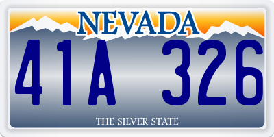 NV license plate 41A326