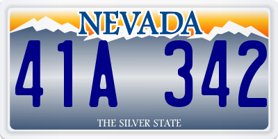 NV license plate 41A342