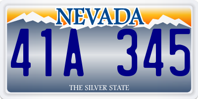 NV license plate 41A345
