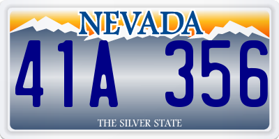 NV license plate 41A356