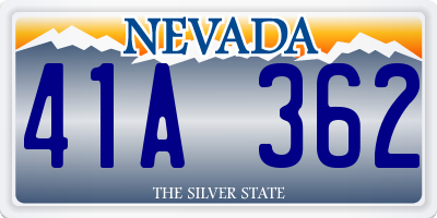 NV license plate 41A362