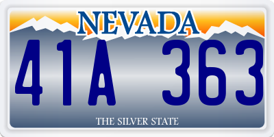 NV license plate 41A363