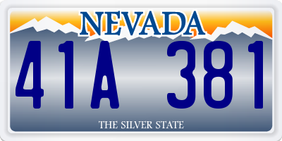 NV license plate 41A381