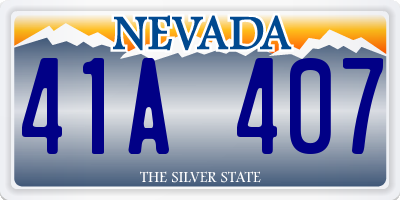 NV license plate 41A407