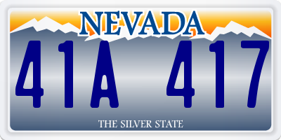 NV license plate 41A417