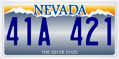 NV license plate 41A421