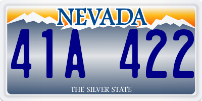 NV license plate 41A422