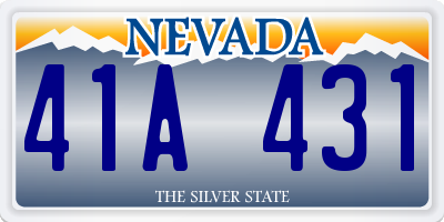 NV license plate 41A431