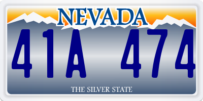 NV license plate 41A474