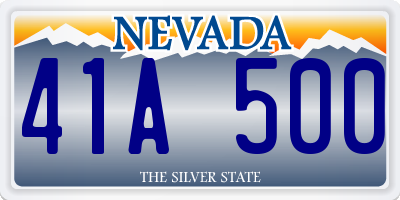 NV license plate 41A500