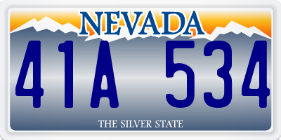 NV license plate 41A534