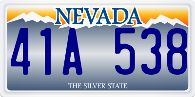 NV license plate 41A538