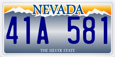NV license plate 41A581