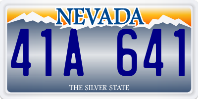 NV license plate 41A641