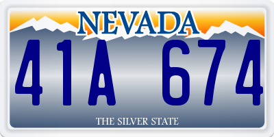 NV license plate 41A674