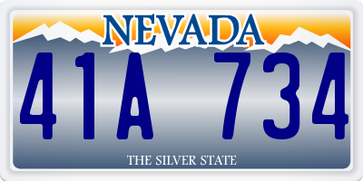 NV license plate 41A734