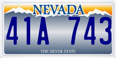 NV license plate 41A743