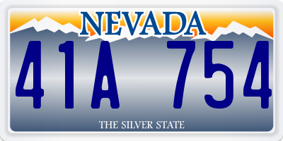 NV license plate 41A754