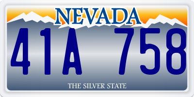 NV license plate 41A758