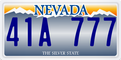 NV license plate 41A777
