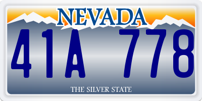 NV license plate 41A778