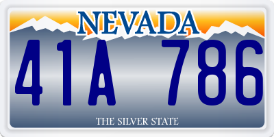 NV license plate 41A786