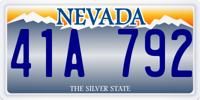 NV license plate 41A792