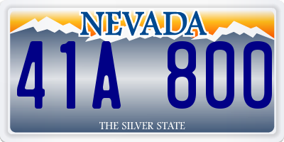 NV license plate 41A800