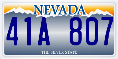 NV license plate 41A807