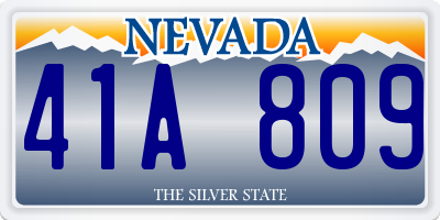 NV license plate 41A809