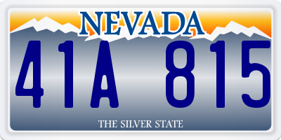 NV license plate 41A815