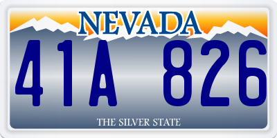 NV license plate 41A826