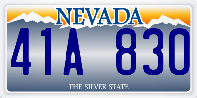 NV license plate 41A830