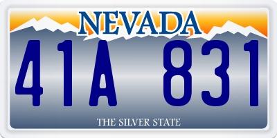 NV license plate 41A831