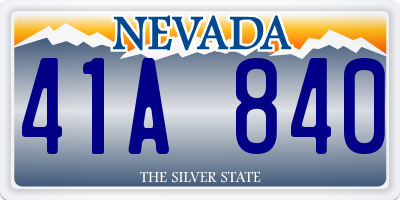 NV license plate 41A840