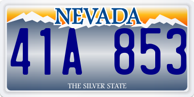 NV license plate 41A853