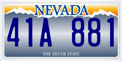 NV license plate 41A881