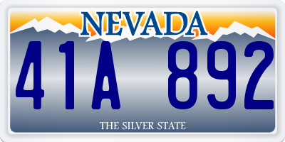 NV license plate 41A892