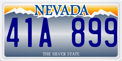 NV license plate 41A899