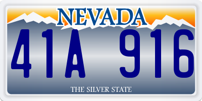 NV license plate 41A916