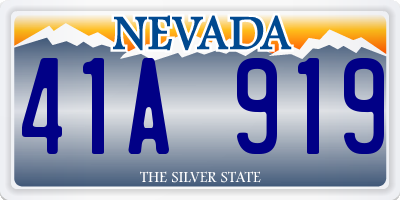 NV license plate 41A919