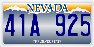 NV license plate 41A925