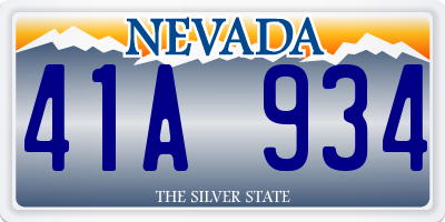 NV license plate 41A934