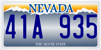 NV license plate 41A935