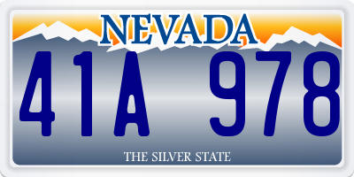 NV license plate 41A978
